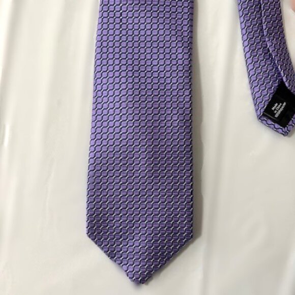 Dockers Men’s Tie Purple Square Pattern Polyester 3.25” Wide 57” Long Versatile - Picture 1 of 6